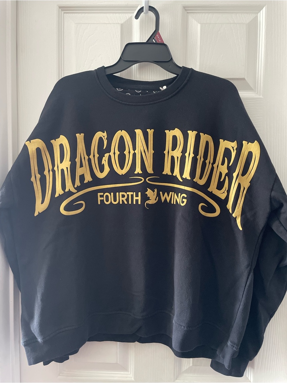Dragon Rider Fourth Wing Graphic Sweatshirt - Black & Gold